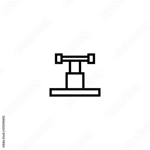 Lifter icon vector in linear, outline icon isolated on white background