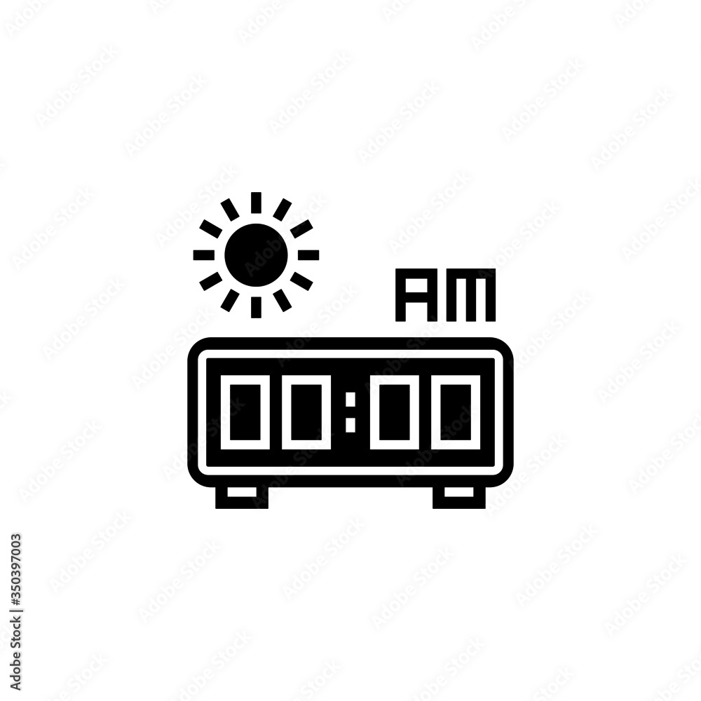 Post meridiem icon vector in black solid flat design icon isolated on white background Post meridiem icon vector in black solid flat design icon isolated on white background