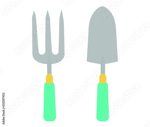 Gardening trowel and spade pattern vector