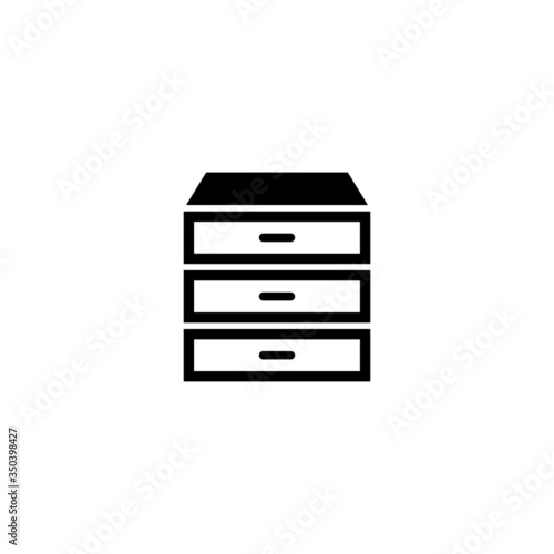 Small shelf icon vector in black solid flat design icon isolated on white background 