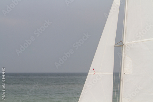 White sail yacht by the seashore  Black Sea  Zatoka  Odesa  Ukraine