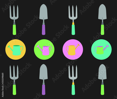 Gardening trowel and spade pattern vector