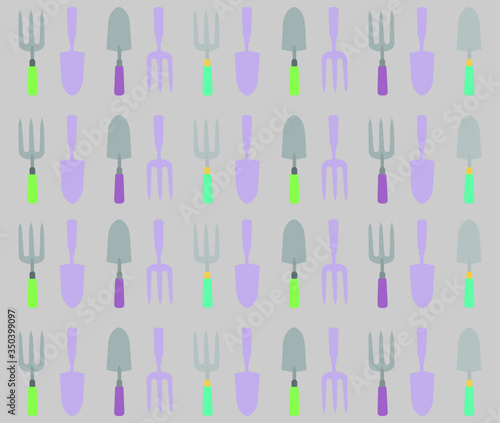 Gardening trowel and spade pattern vector