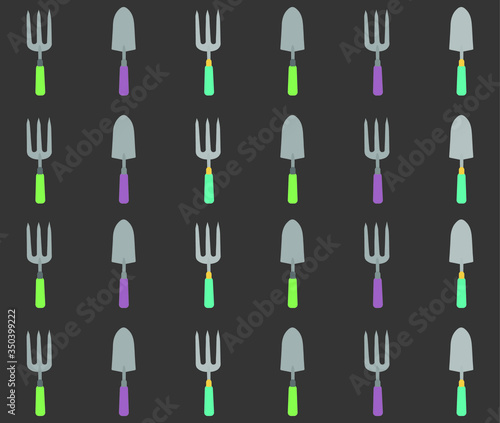 Gardening trowel and spade pattern vector
