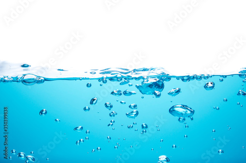 Beautiful water waves Splashed water wave in clean blue water