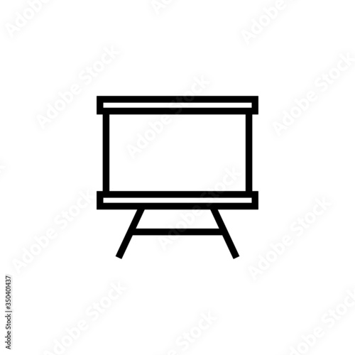 Whiteboard vector icon in linear, outline icon isolated on white background