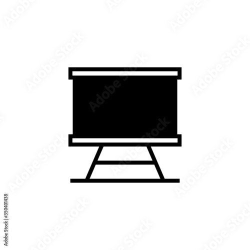 Whiteboard vector icon in black solid flat design icon isolated on white background