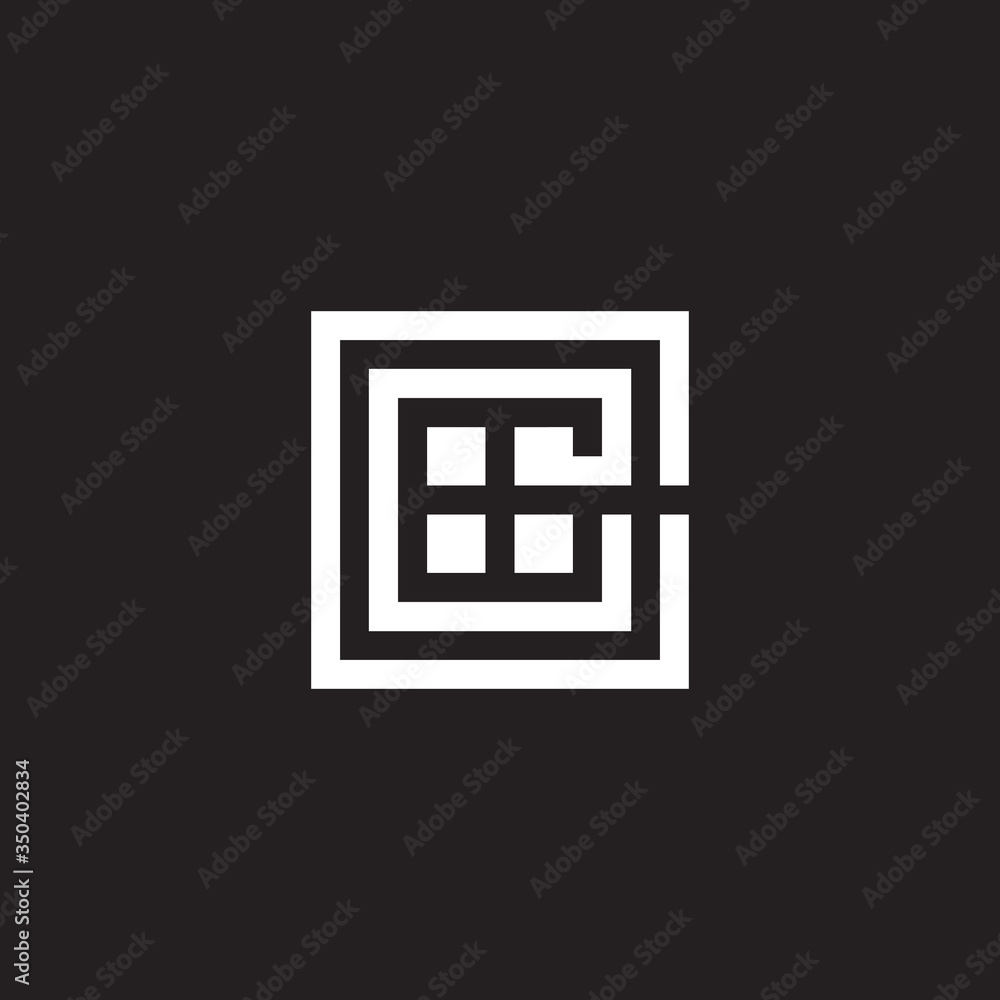 letter ec square window design logo vector letter ec square window design logo vector