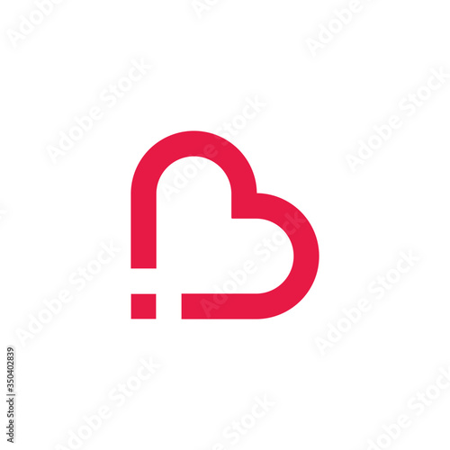 letter ib linked geometric linear symbol logo vector