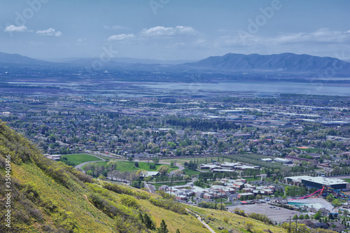 Provo Landscape and Utah Lake views from the Bonneville Shoreline Trail  BST  and the Y trail  which follows the eastern shoreline of ancient Lake Bonneville  now the Great Salt Lake  along the Wasatc