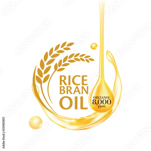 Rice bran oil. Vector illustration.