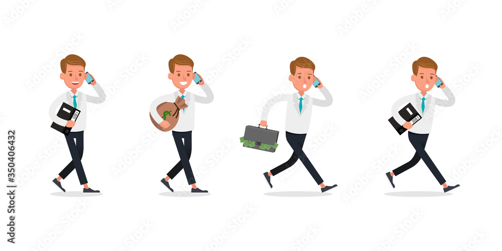 businessman character vector design. Presentation in various action.