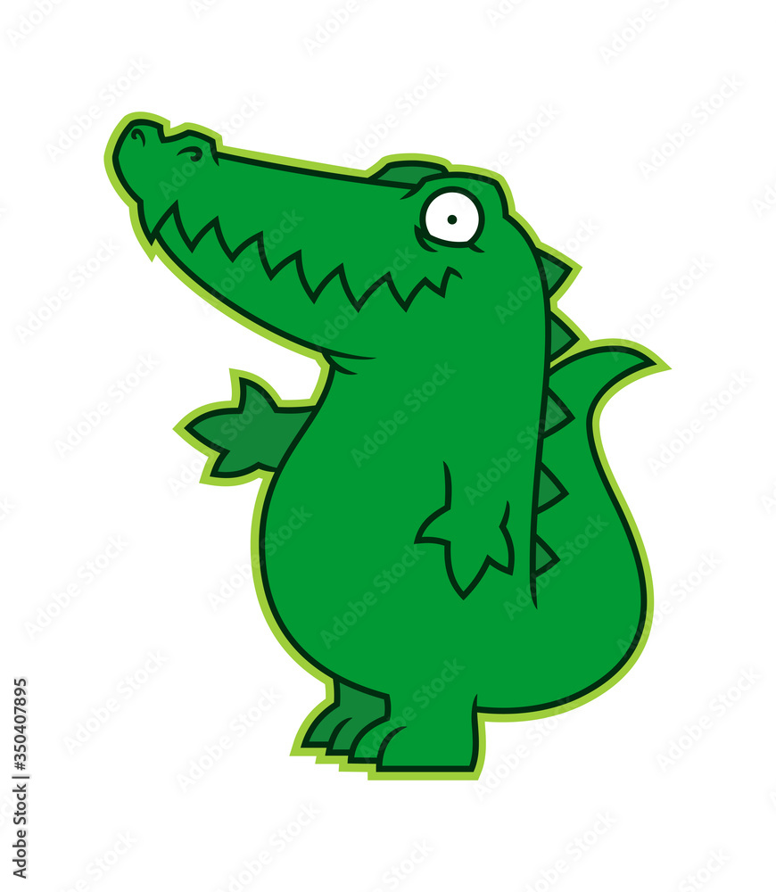 Fototapeta premium Affable alligator or croc cartoon character mascot