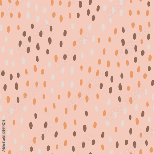 Abstract animals spot seamless pattern. Random polka dots shapes endless wallpaper, Cute dottes background. photo