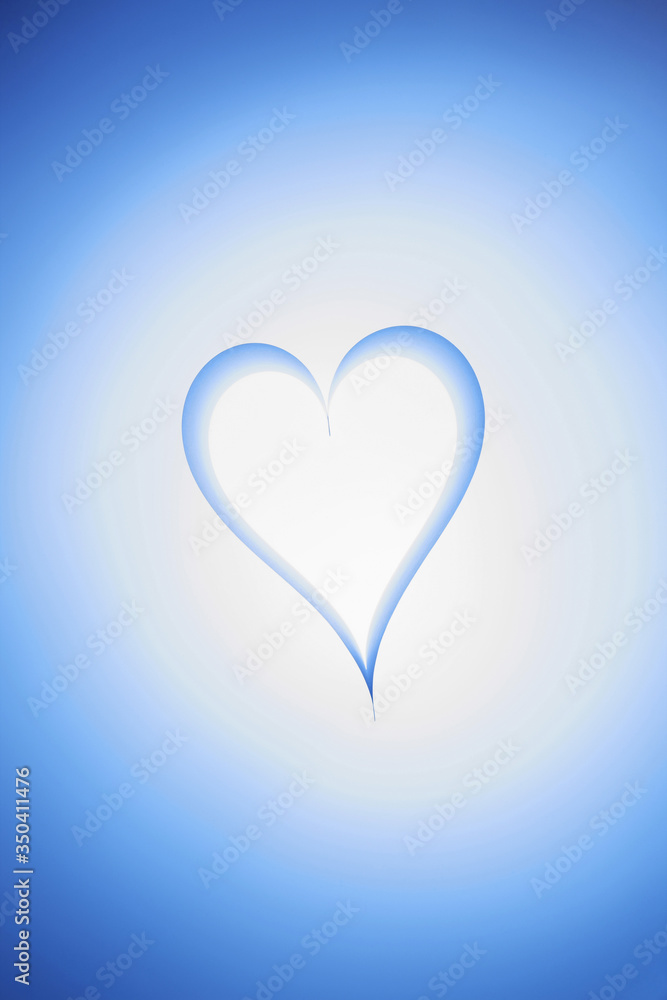 Heart shaped blue paper