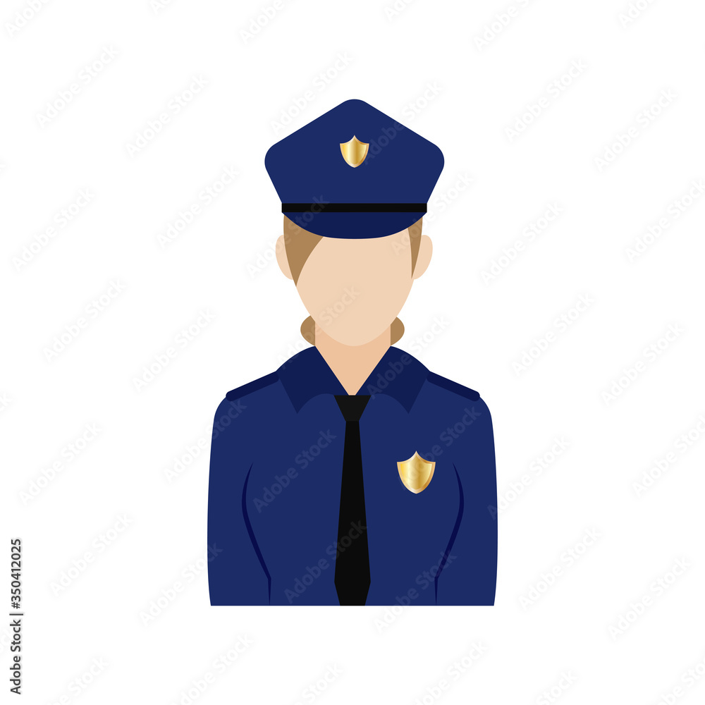 Isolated policewoman icon Isolated policewoman icon