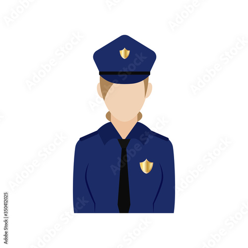Isolated policewoman icon
