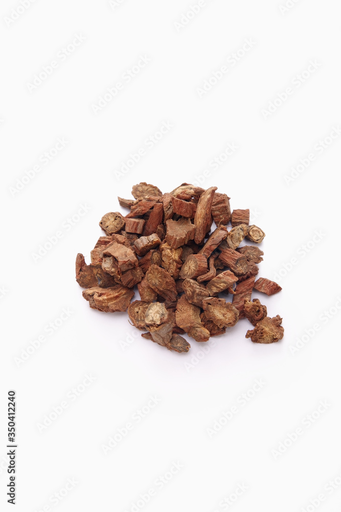 Pieces of dried dang shen root Pieces of dried dang shen root