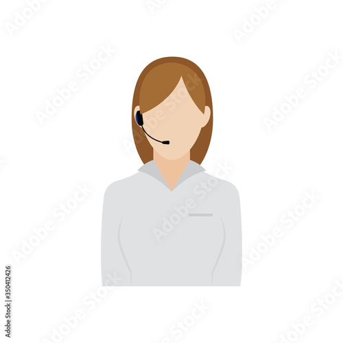 Isolated call center agent icon