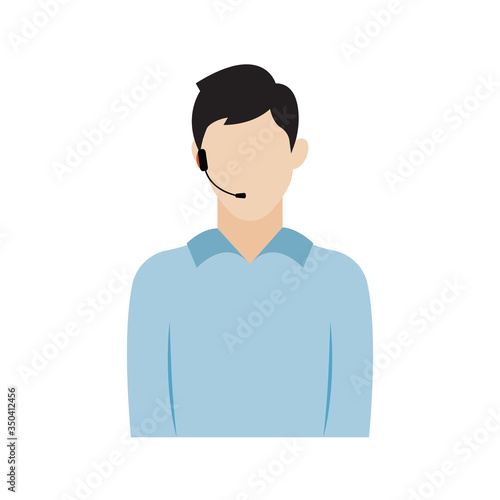 Isolated call center agent icon
