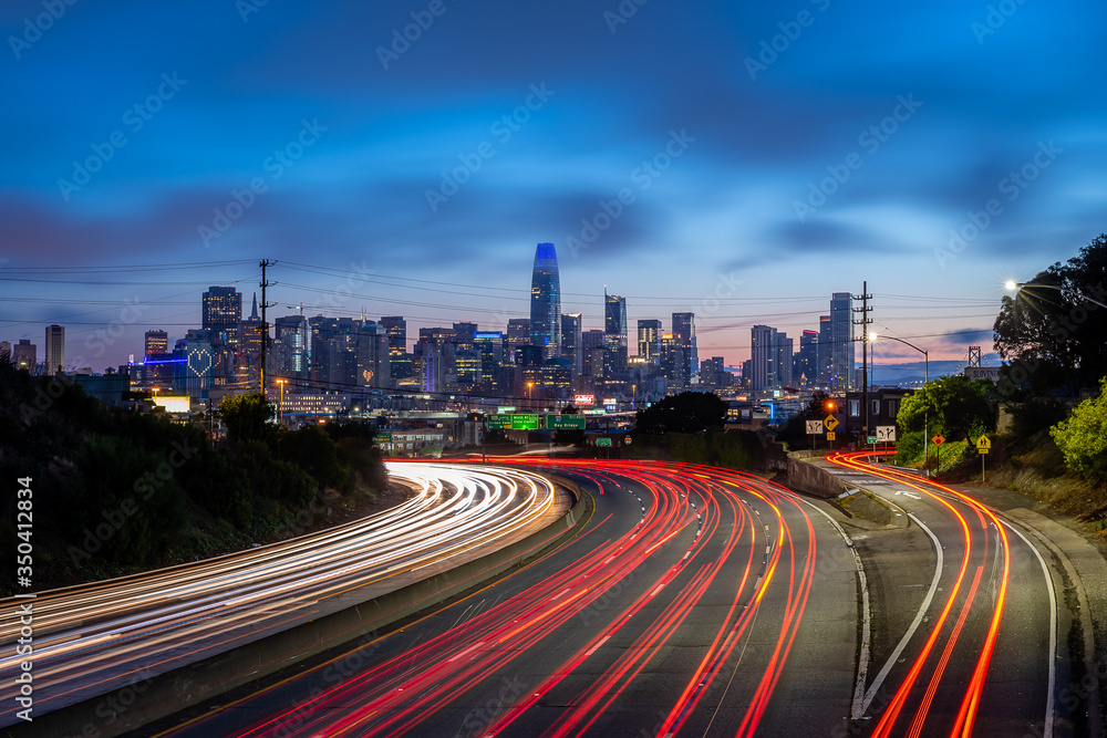 San Francisco Skyline from Fallen Bridge Park at Twilight