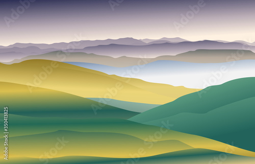 landscape mountains and forest .vector illustration.