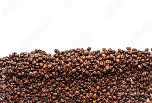 Closeup coffee bean on white background
