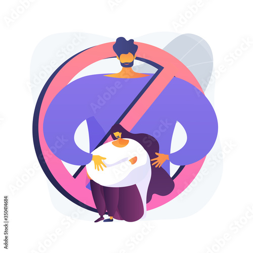 Sexual harassment abstract concept vector illustration. sexual bullying, abnormal labor relationship, abuse and assault, harassment relationships, online social interactions abstract metaphor.