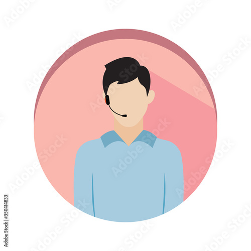 Isolated call center agent icon