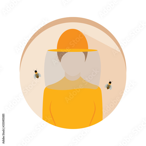 Isolated beekeeper icon