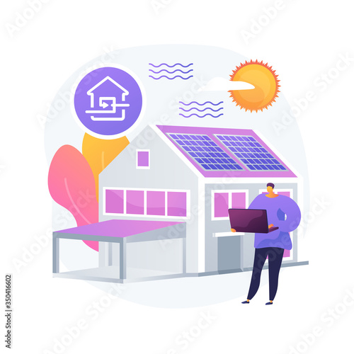 Passive house abstract concept vector illustration. Passive house standarts, heating efficiency, reducing ecological footprint, energy saving technology, sustainable home abstract metaphor.