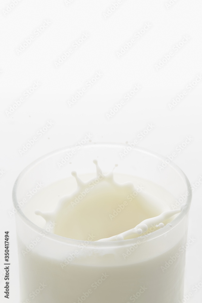 Splashing milk in glass Splashing milk in glass