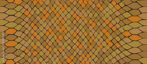 Vector snake skin, reptile camouflage pattern for fabric design. Animal print, seamless python texture. Abstract leather background