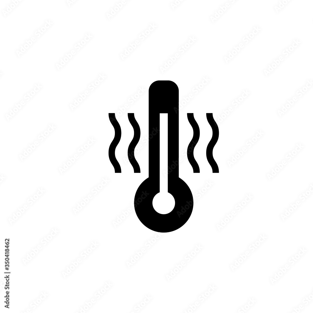Heat vector icon in black solid flat design icon isolated on white background Heat vector icon in black solid flat design icon isolated on white background