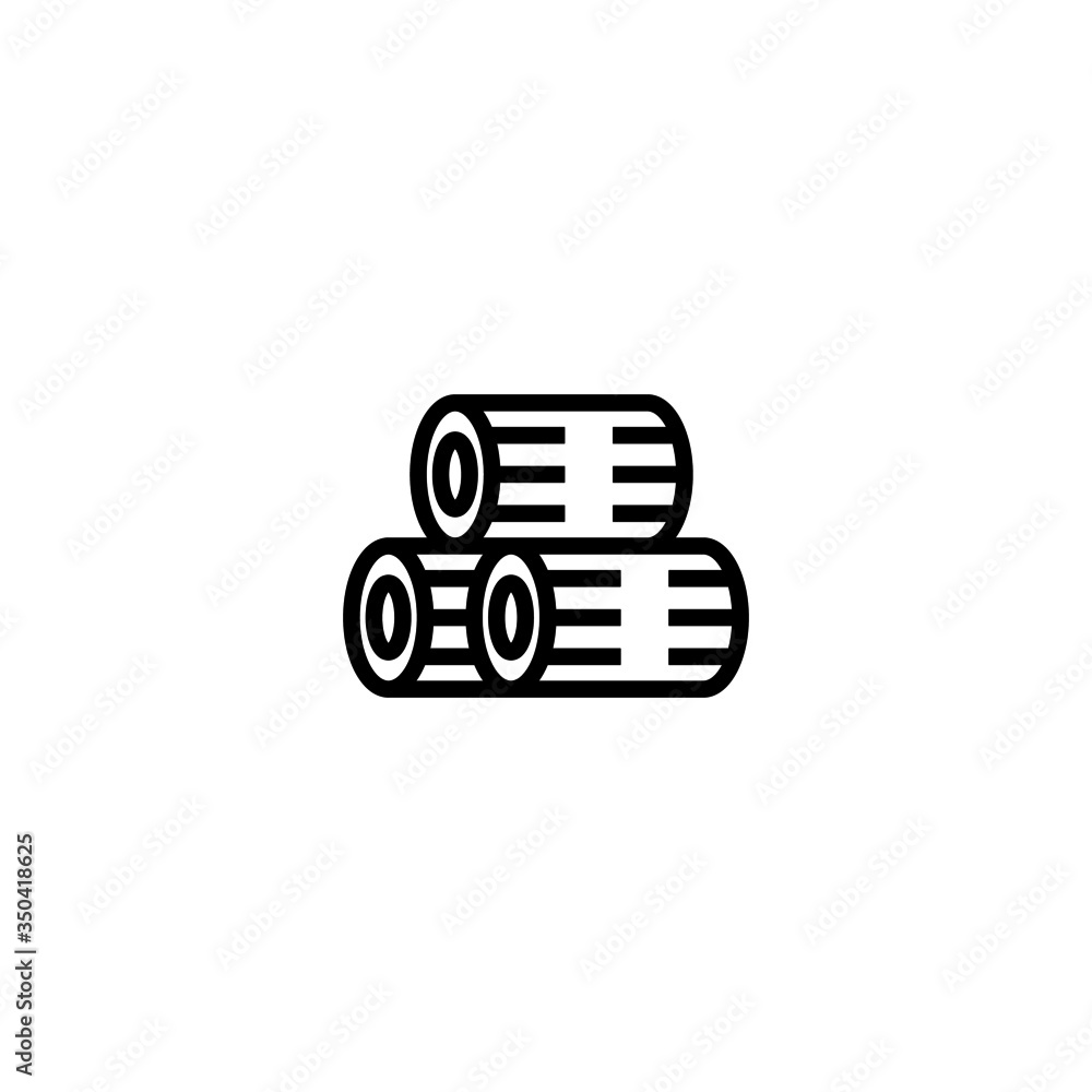 Logs vector icon in linear, outline icon isolated on white background Logs vector icon in linear, outline icon isolated on white background