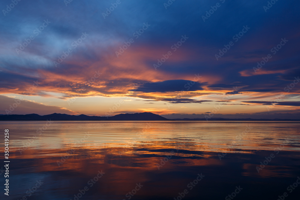 サロマ湖の夕景