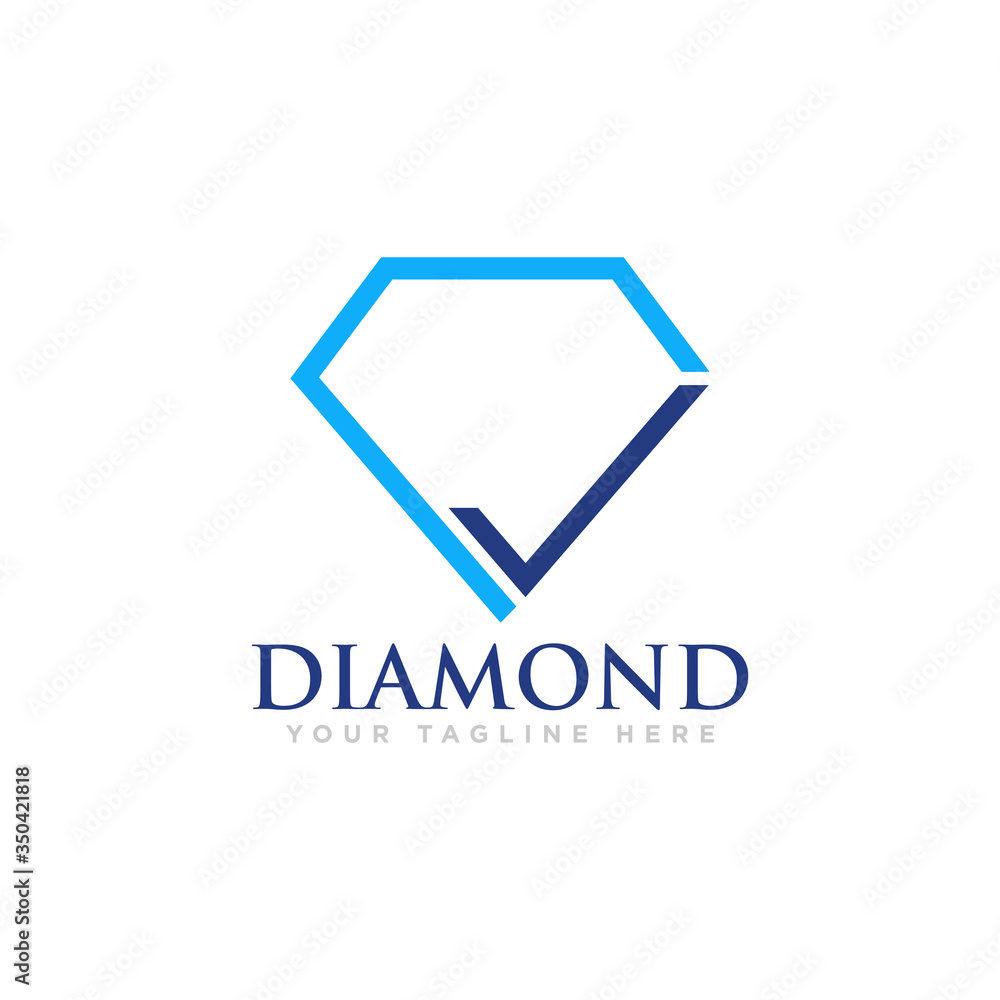 Naklejka premium Diamond Logo Design Vector Illustration
