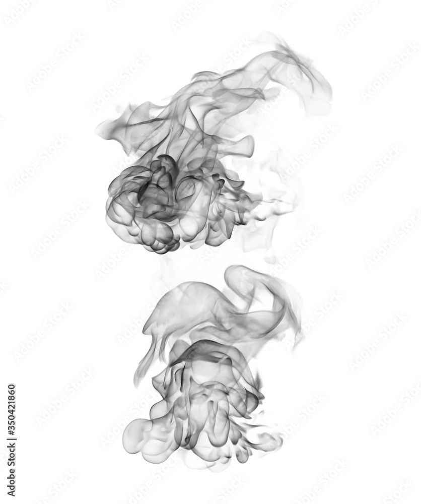 Black smoke on a white background Black smoke on a white background