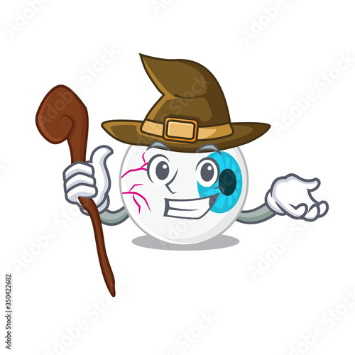 Eyeball funny but sneaky witch cartoon character design