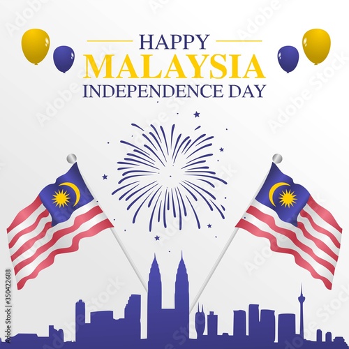 Happy Malaysia Independence  Day Vector Illustration