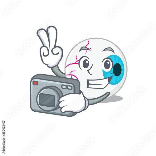 a professional photographer eyeball cartoon picture working with camera