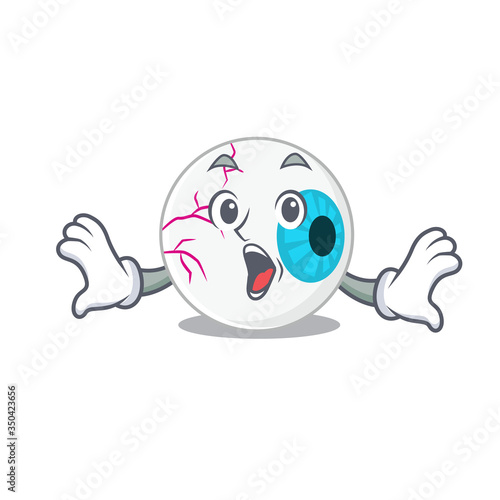Eyeball mascot design concept having a surprised gesture