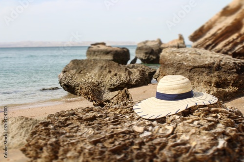 hat on the beach