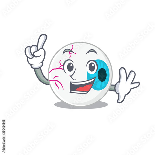 Eyeball caricature design style with one finger gesture