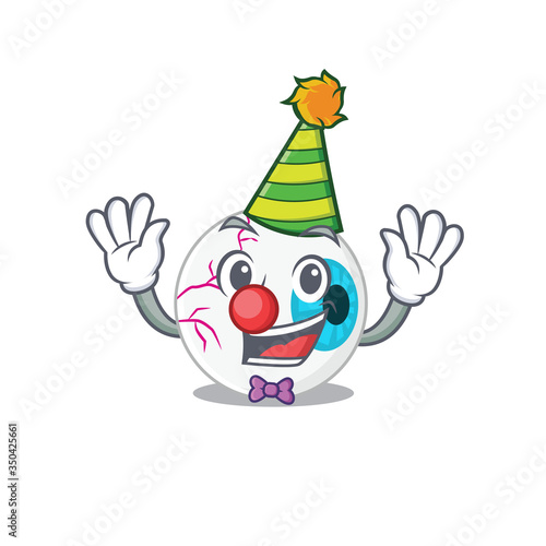 smiley clown eyeball cartoon character design concept © kongvector