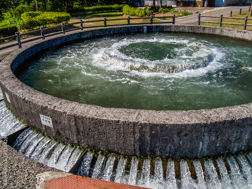 Naklejka premium 円形分水工 秋田県