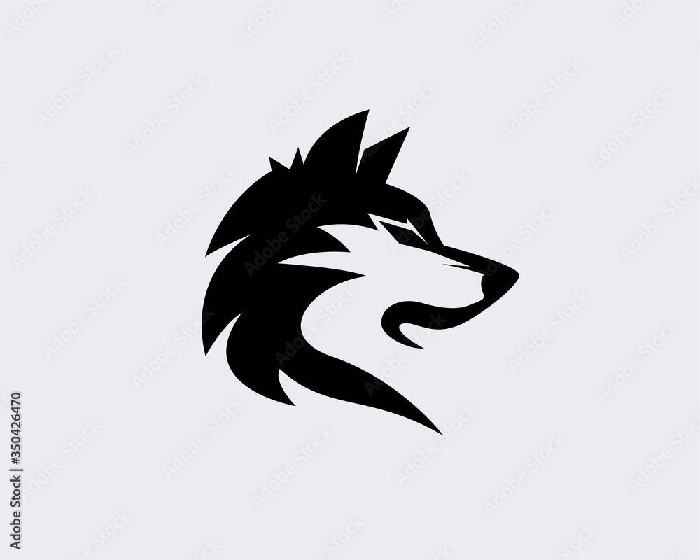 Elegant black head wolf art logo design inspiration Elegant black head wolf art logo design inspiration