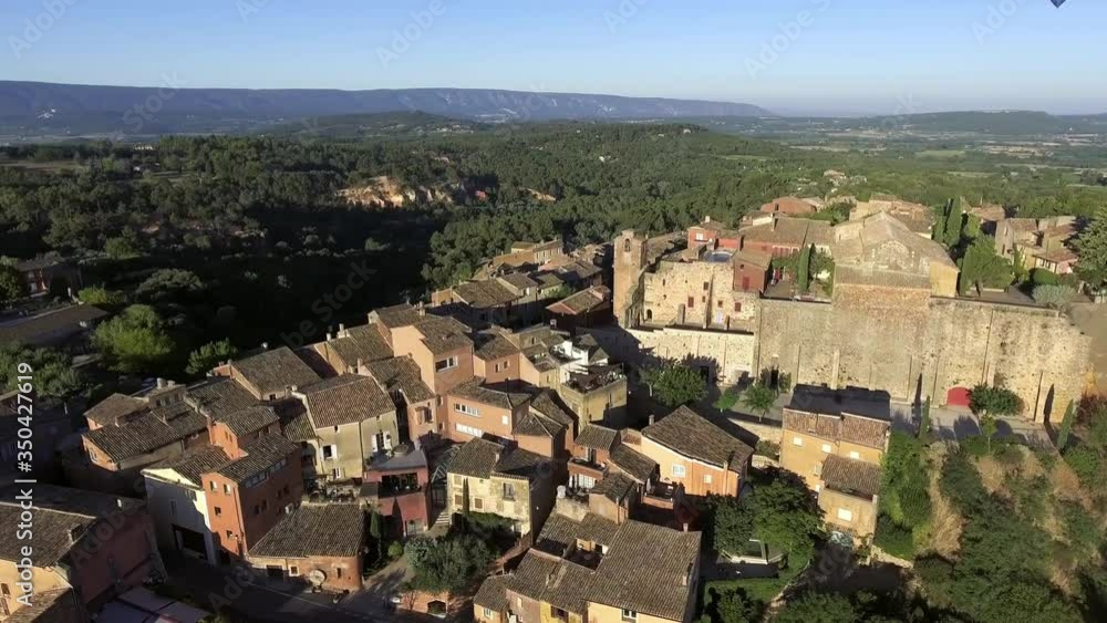 Historic Town of Gordes in the Luberon Valley France Drone Aerial Footage Historic Town of Gordes in the Luberon Valley France Drone Aerial Footage