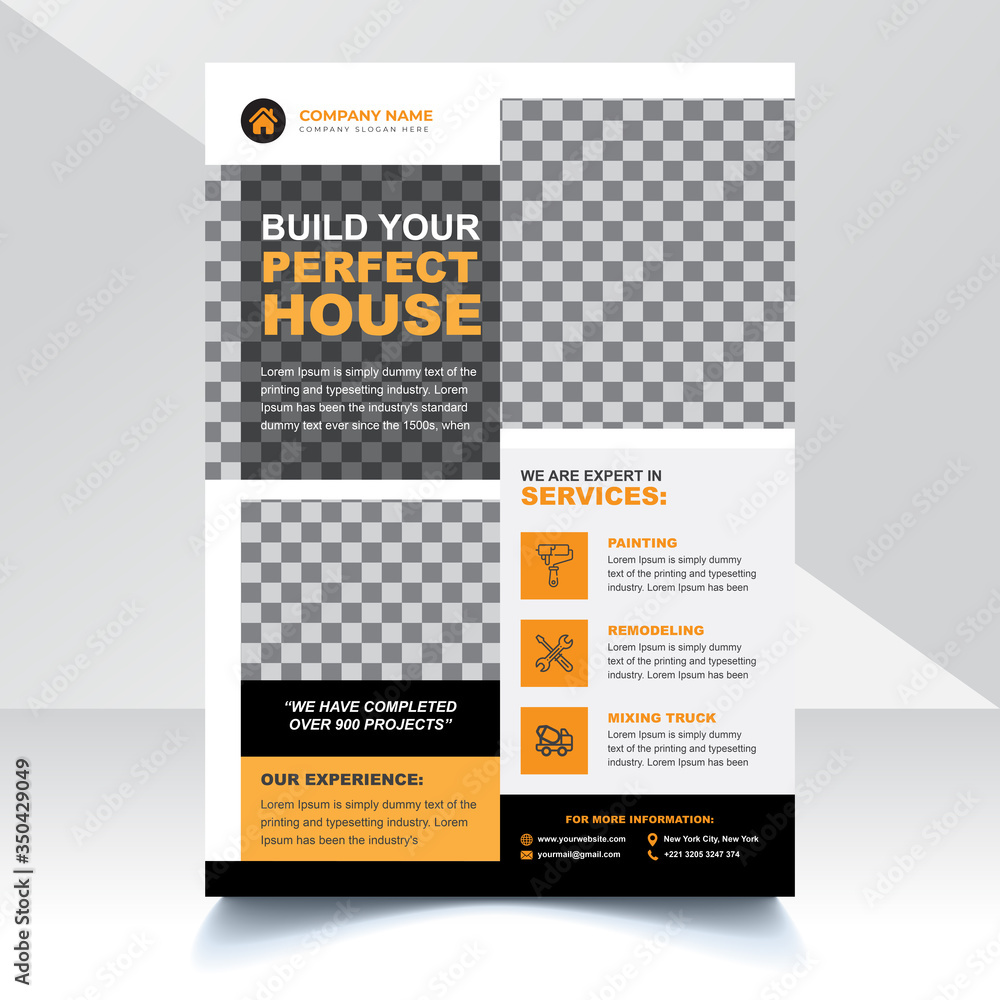 modern yellow construction flyer design template for poster brochure cover. modern yellow construction flyer design template for poster brochure cover.