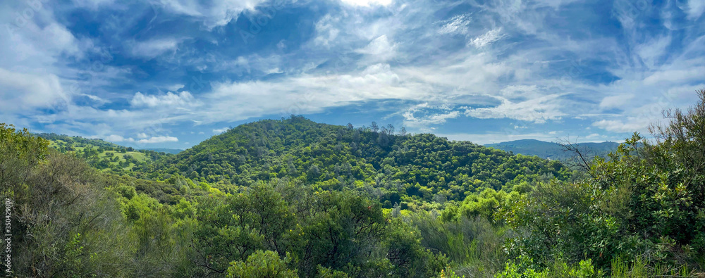 Panorama of Hill at Indian Springs Creek Along the South Fork of the American River California